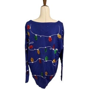 Tipsy Elves Christmas Lights Sweater. Blue. Sz XL. NWT